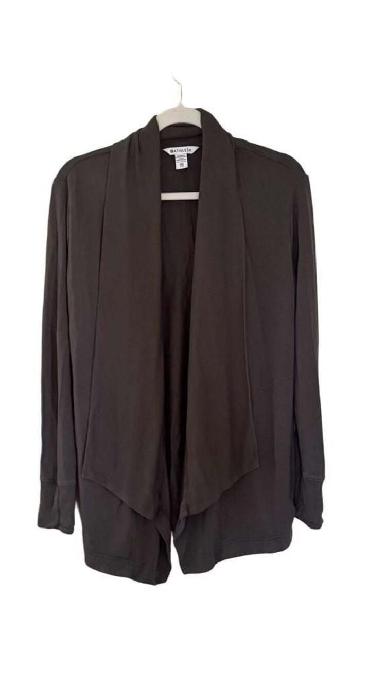 Athleta Pranayama Wrap Cardigan Sweater Women's XXS Marl Grey Heather